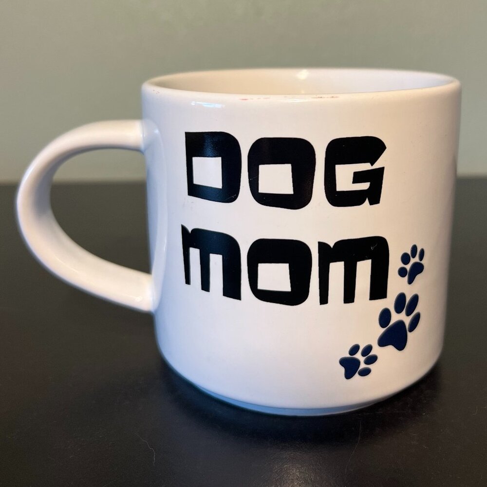 John Bartlett Pet DOG MOM Ceramic Coffee Cup Mug Paw Prints Dog Lover 16oz